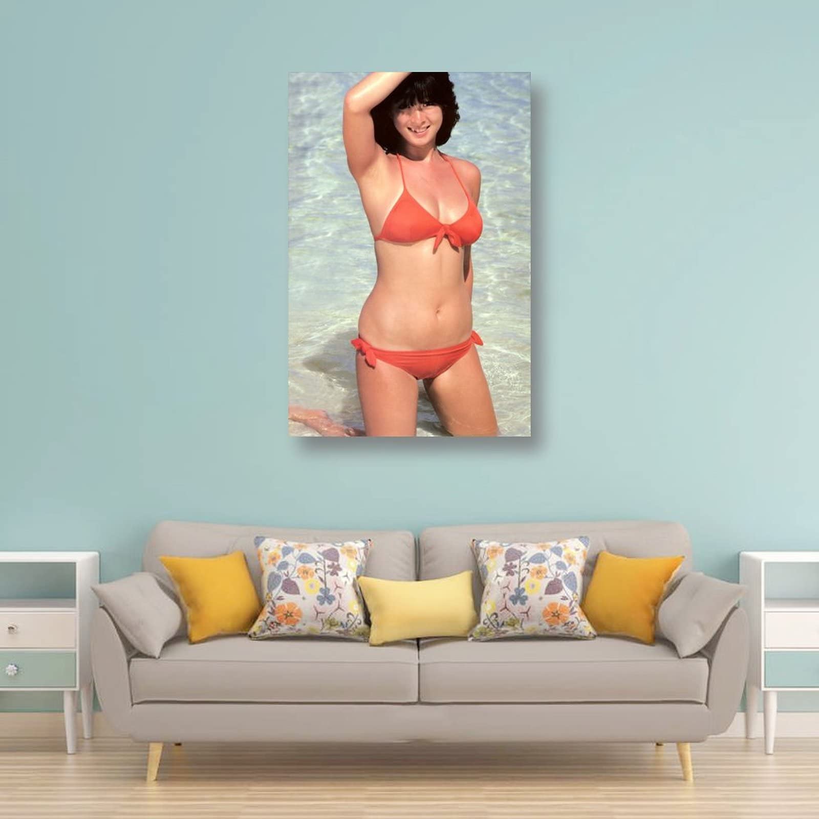 【フレーム付き】河合奈保子 水着ポスター Amazon.co.jp: 河合奈保子写真ビキニセクシー ポスター絵画 印刷